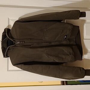 Walls Work Wear LARGE TALL Canvas Hooded Full Zip Jacket EC